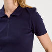 Polo manches courtes zippé bleu marine femme