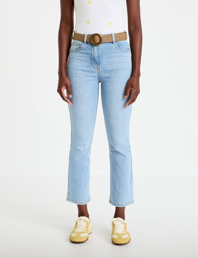 Jean bootcut cropped taille haute denim triple stone femme