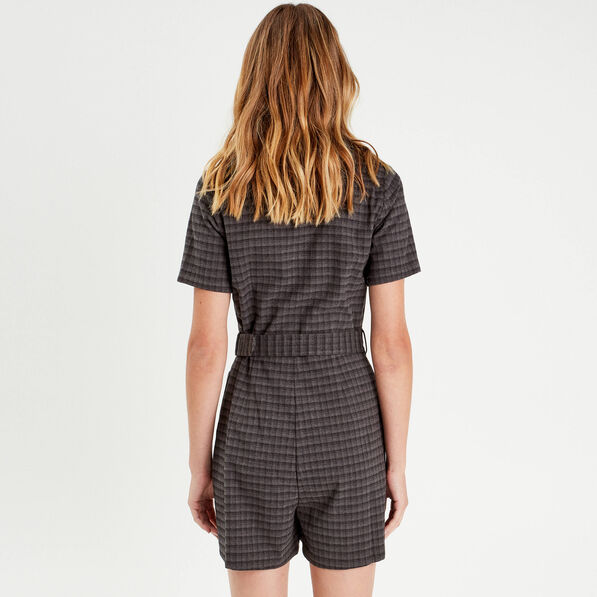 combishort ceinturee zippee gris femme Combishort ceinturée zippée gris femme