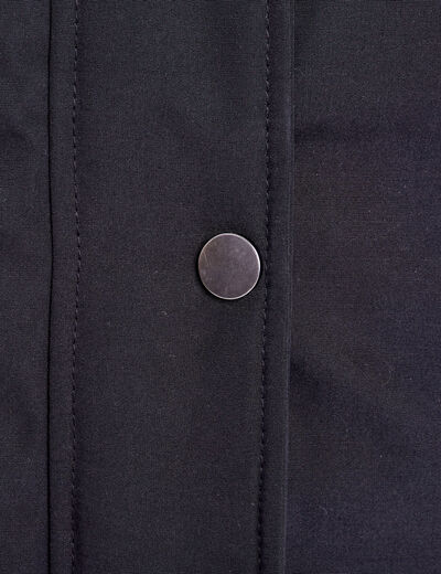 Doudoune droite ceinturée noir femme