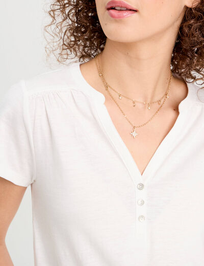 T-shirt manches courtes blanc femme