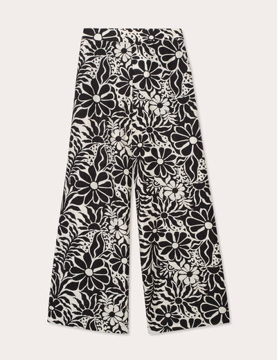 Pantalon large blanc femme
