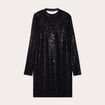 Robe évasée avec sequins noir femme