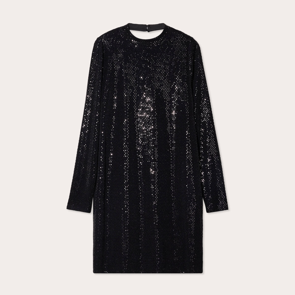 Robe évasée avec sequins noir femme