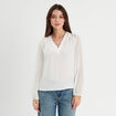 Blouse manches plumetis ecru femme