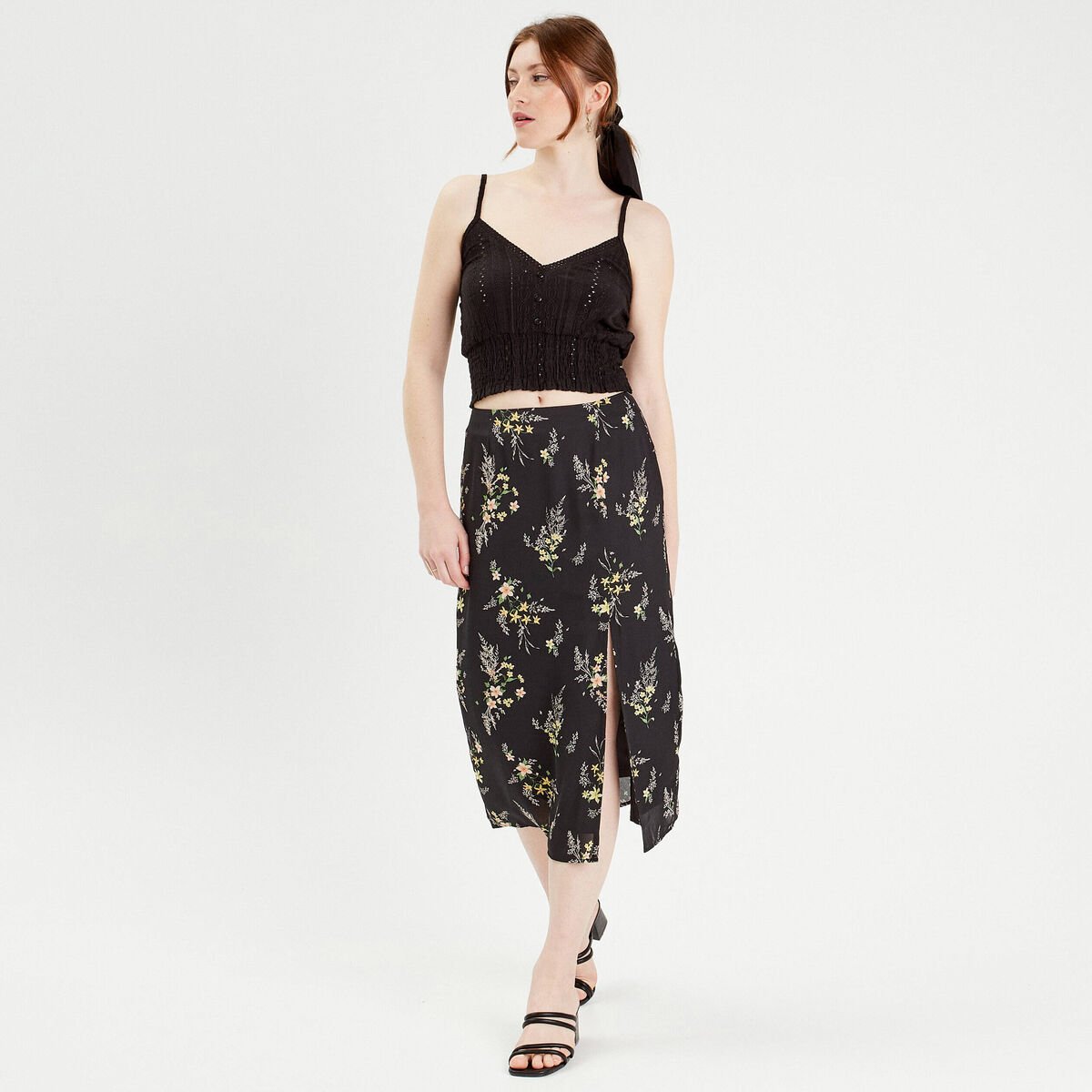 Blouse broderie anglaise noir femme