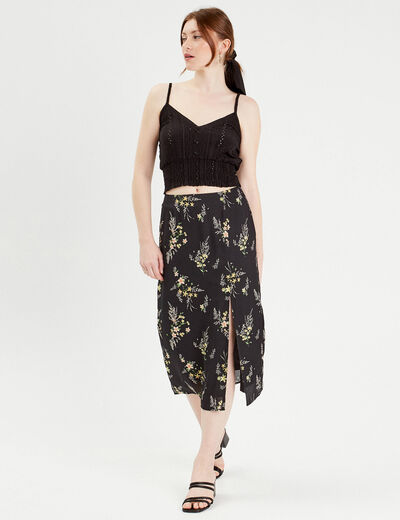 Blouse broderie anglaise noir femme