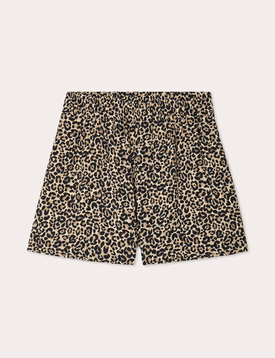 Short fluide regular beige femme