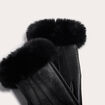 Gants d&eacute;tails fausse fourrure noir femme