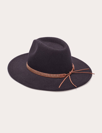 Chapeau bande cloutée noir femme