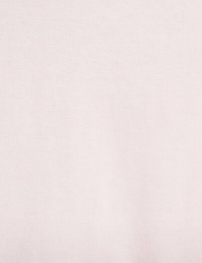 T-shirt col rond manches courtes rose clair femme