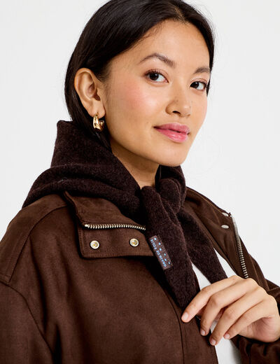 Foulard fluide marron fonc&eacute; femme