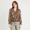 Blouse manches longues beige femme