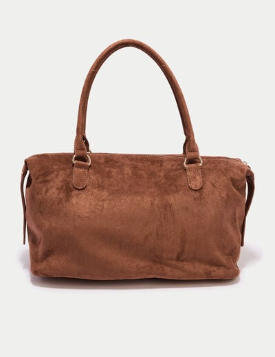 Sac aspect daim camel femme