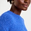 Pull col rond manches courtes bleu electrique femme