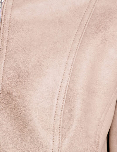 Veste droite zipp&eacute;e sable femme