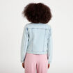 Veste cintr&eacute;e en jean col classique denim bleach femme
