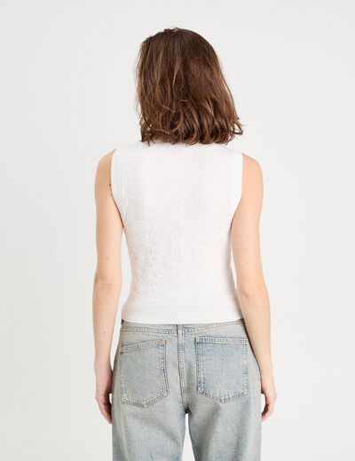 Débardeur tricot blanc femme