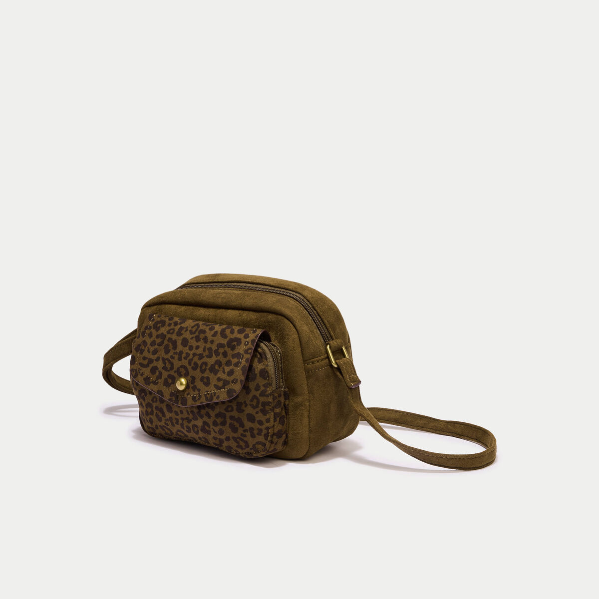Sac aspect daim vert kaki femme