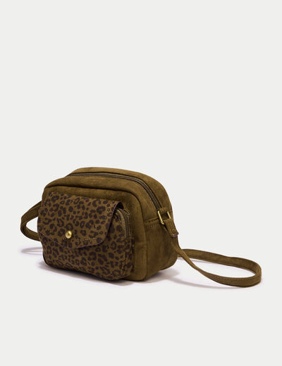 Sac aspect daim vert kaki femme