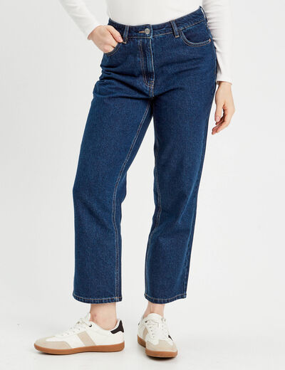 Jeans straight 7/8ème denim brut femme