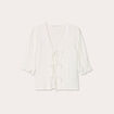 Blouse manches 3/4 nouée ecru femme