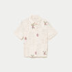 Chemise col chemise manches courtes ecru femme
