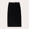 Jupe midi droite velours noir femme