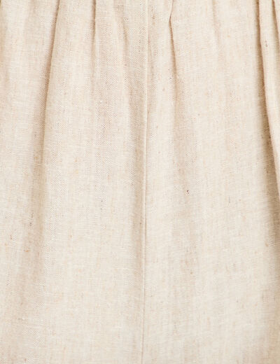 Pantalon large avec ceinture amovible beige femme