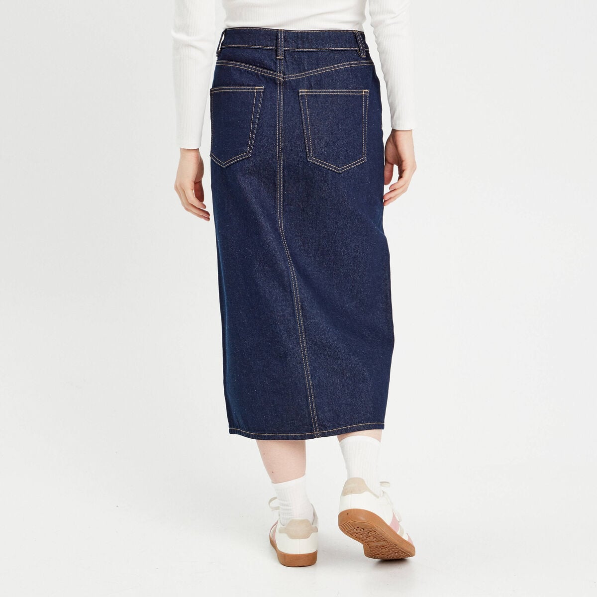 Jupe crayon taille standard denim brut femme