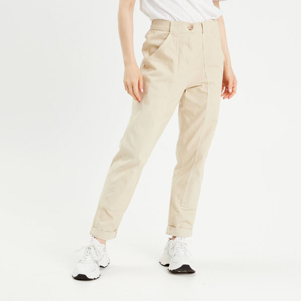 pantalon chino slim sable femme Pantalon chino slim sable femme