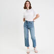Jeans droit taille haute denim dirty femme