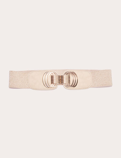Ceinture élastiquée large couleur or femme