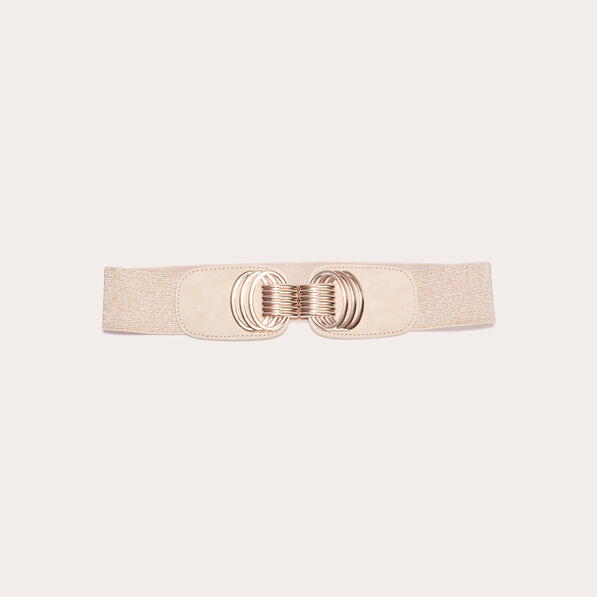 Ceinture élastiquée large couleur or femme