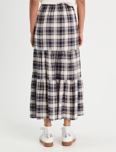 Jupe longue évasée bleu marine femme