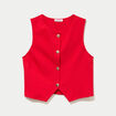 Gilet cintr&eacute; sans manches col v rouge femme
