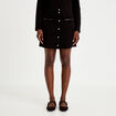 Jupe-short trap&egrave;ze en maille noir femme