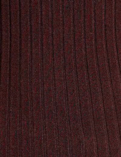 Pull c&ocirc;tel&eacute; col roul&eacute; marron fonc&eacute; femme