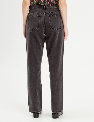 Jeans droit 5 poches denim noir femme