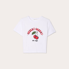 T-shirt cropped blanc femme