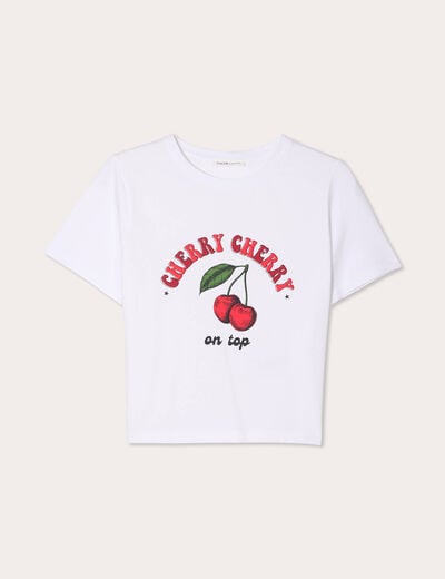 T-shirt cropped blanc femme
