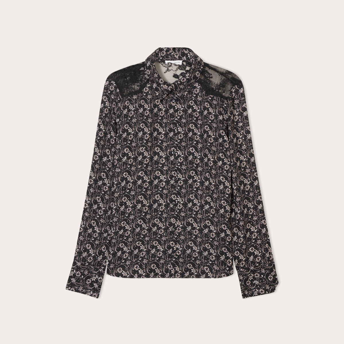Chemise avec dentelle noir femme