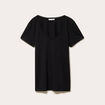T-shirt col v manches courtes noir femme