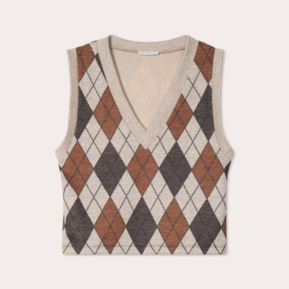 Pull sans manches sable femme