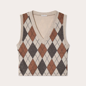 Pull sans manches sable femme