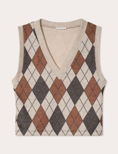 Pull sans manches sable femme