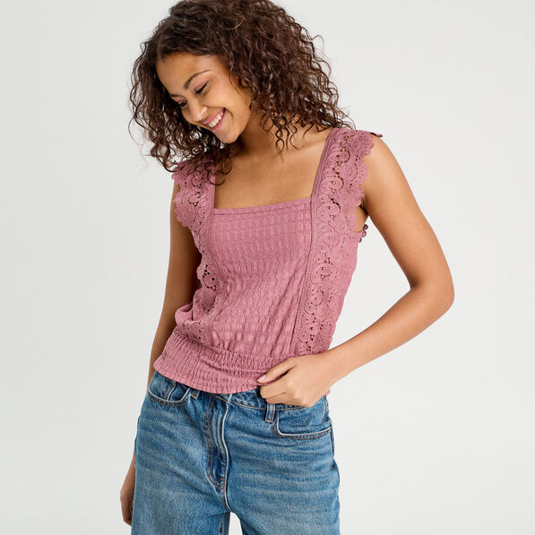 blouse bretelles fines vieux rose femme Blouse bretelles fines vieux rose femme