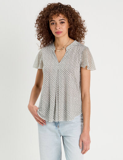 Blouse Fanny - manches courtes noir femme