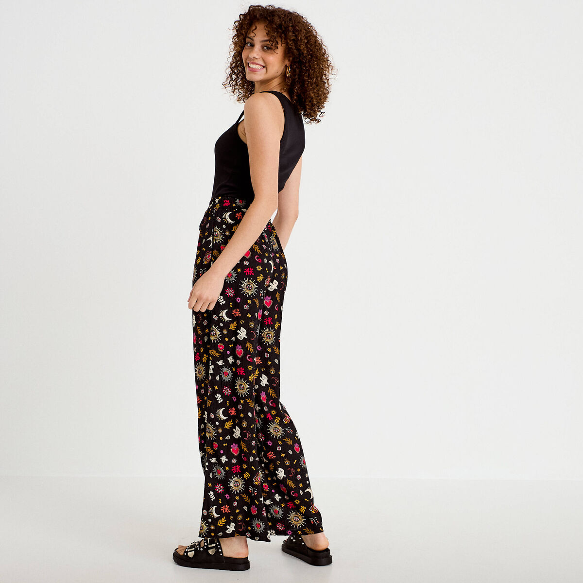 Pantalon bootcut taille standard noir femme