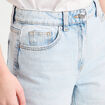 Jeans large 5 poches denim bleach femme